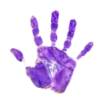 Purple handprint