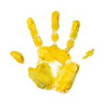 Yellow handprint
