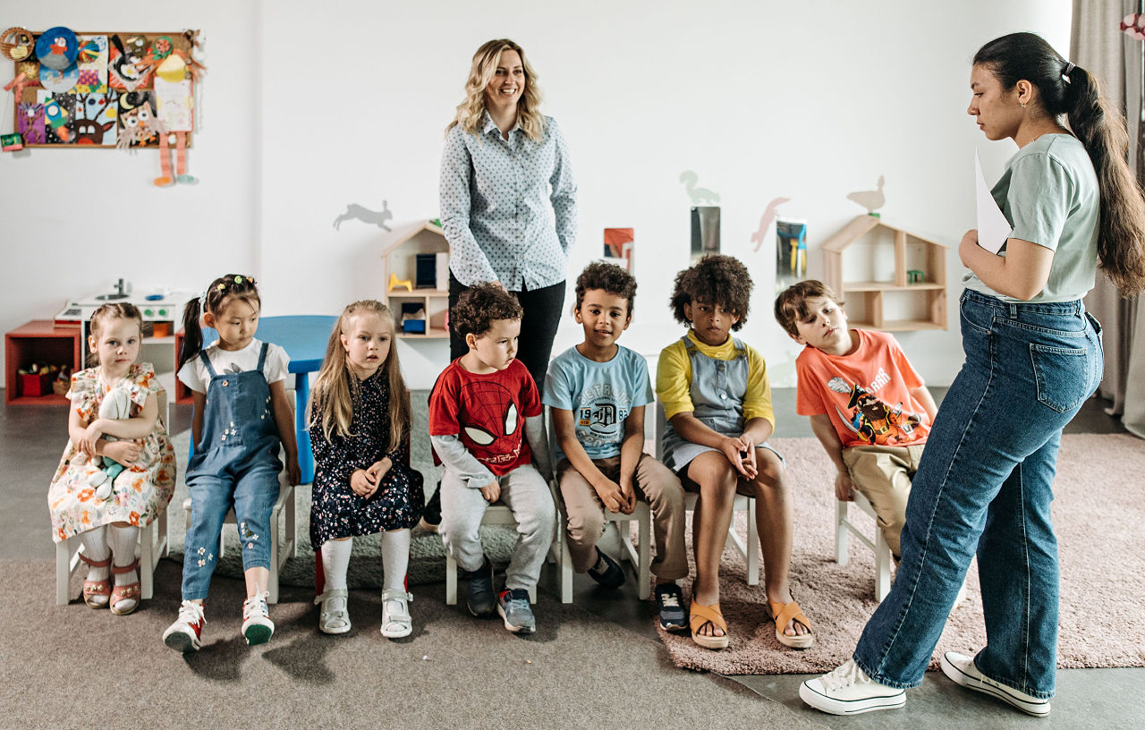 Singing Children in Classroom