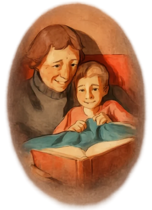 Grandma reads story